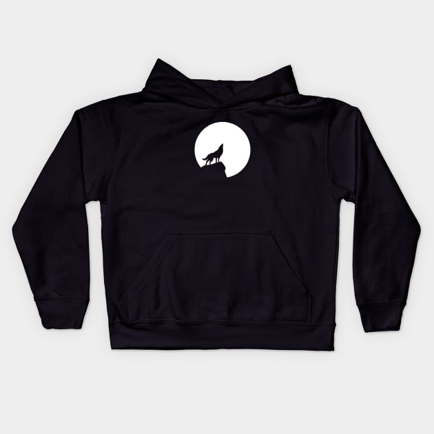 Full Moon Wolf Kids Hoodie by ChrisWilson